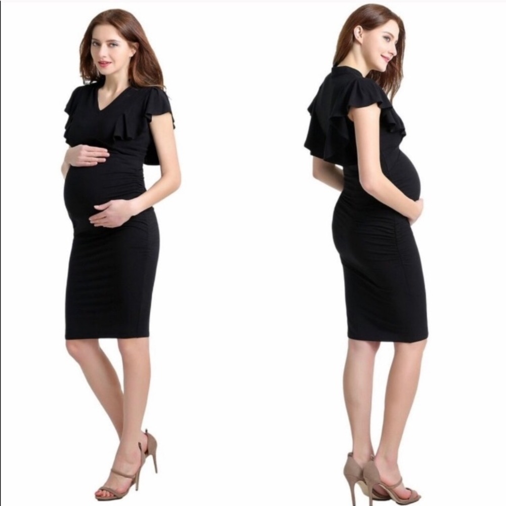 Flutter Sleeve Kim & Kai Maternity Bodycon Dress - image 1